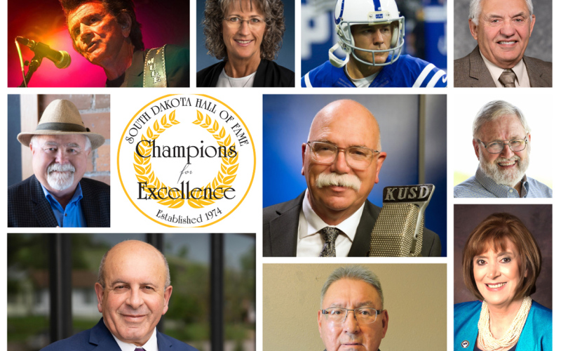 Dr. Tom Dean of Wessington Springs (center row, right) is among the ten-member class of 2023 set to be inducted into the South Dakota Hall of Fame this weekend.