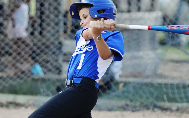 Hey batter batter! Plenty of Little League baseball action could be found all summer long through the popular summer rec program. Wessington Springs Elementary School student Parker Couch is shown above at bat during home baseball action at the Little League field in Wessington Springs.