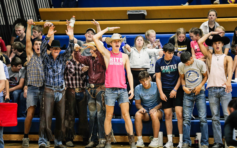 A lively group of fans cheered on the Lady Spartans from the student section.