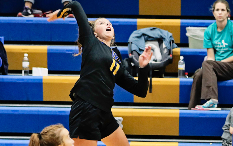Hannah Heezen sets up for a spike.