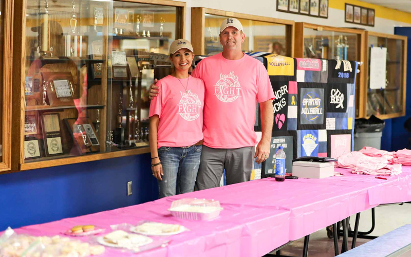 Carolyn and Jim Ferguson were among the many volunteers enlisted to pull off the large scale event that included a bake sale, meal, silent auction, quilt raffle, chuck-a-duck game and more, all in an effort to raise funds for Weskota Foundation’s local cancer fund.
