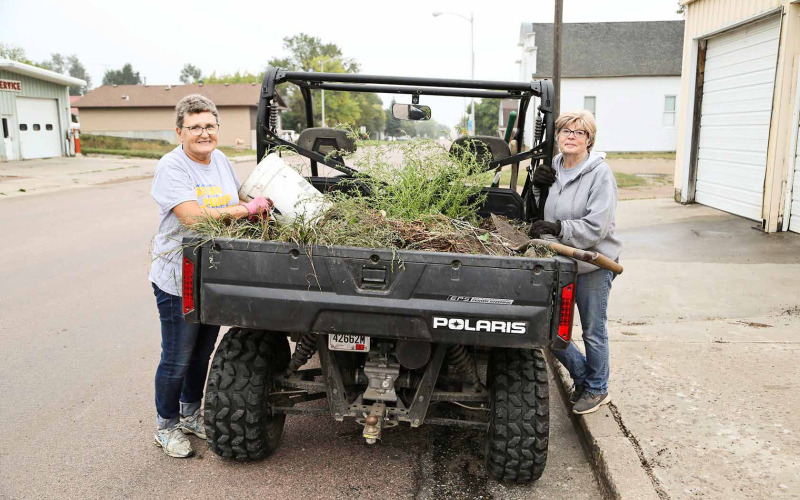 Called “Angels of Springs” by some and “beautification fairies” by others, the local women responsible for the tremendous recent clean up around Wessington Springs also go by the names Joyce Krueger and Terri Mebius.