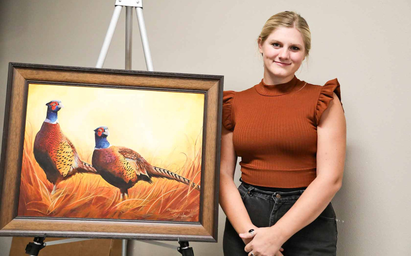 Original artwork by professional artist Kenzee Schafer brought a pretty penny to the chapters coffers during the live auction.