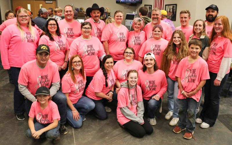 Back two rows staggered: Cora Peterson, Monica Giddings, Pierce Johnson, Larry Peterson, Fran Peterson, Ashley Peterson, Reina Ford, Bernie Ford, Kambrie Eik, Riley Marquardt, Scott Peterson, Alyssa Marquardt, Andrea Marquardt, Brooklyn Caffee, Front row: Kyle Tanke, Leslie Tanke, Nicole Kalash, Michelle Peterson, Grayden Peterson, Kallan Peterson. Kneeling: Myles Tanke, Olivia Walls.