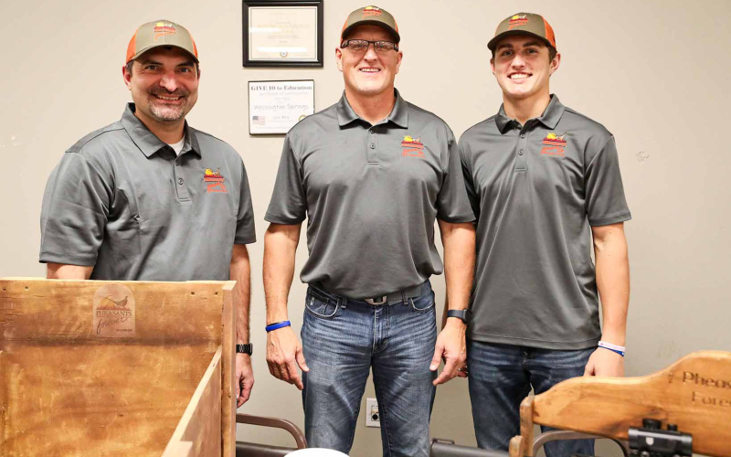 Dedicated Pheasants Forever members and volunteers at the banquet, Brian Bell, Mike Krueger and Brock Krueger.