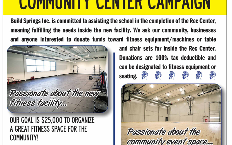 Build Springs announces Fitness and Community Center Campaign for Rec Center