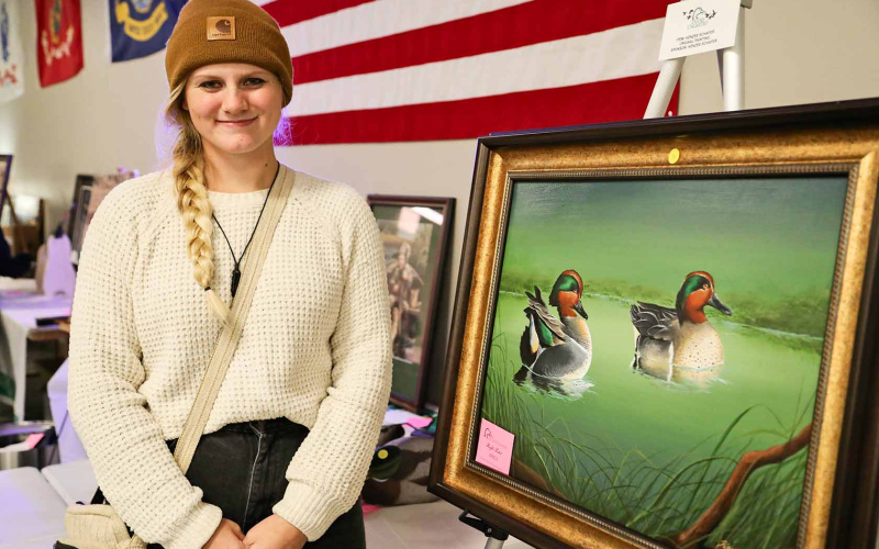 Local professional artist Kenzee Schafer donated an original painting auctioned at the banquet. As customary, her work always draws a pretty penny from art collectors and outdoor enthusiasts.