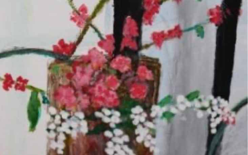 Peg Olson of Wessington Springs earned second place in the “Masters Acrylic Painting, Age 80+” category with “A 19th Century Watering Can.”