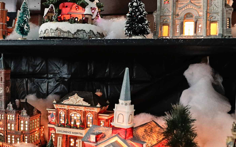 Becky Thompson and Gloria Vavra’s Christmas villages serve as the featured exhibit at this year’s “Christmas at the Courthouse.”