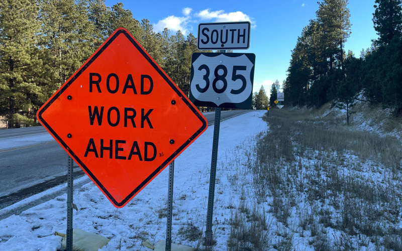 Motorists traveling in western South Dakota should get used to seeing signs like this during a rebuild of U.S. 385 between spring 2024 and winter 2026 that will result in several complete closures of the only north-south highway through the heart of the Black Hills. (PHOTO: BART PFANKUCH /SOUTH DAKOTA NEWS WATCH)