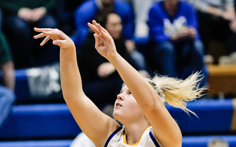 Avery Orth during Wessington Springs Spartans basketball action last Thursday at home