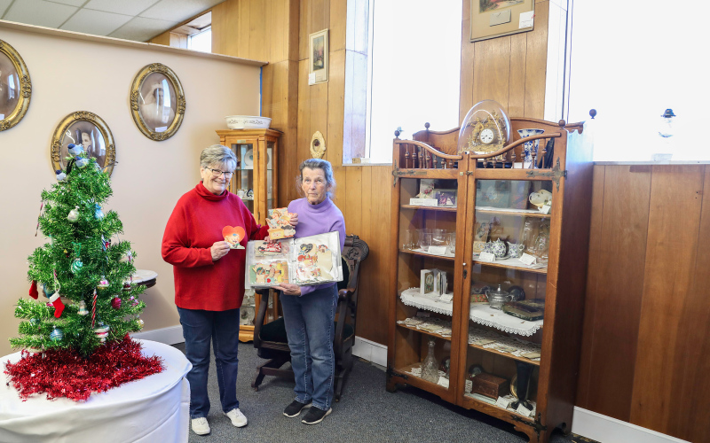 Jerauld County Pioneer Museum volunteers Cathy Perry and Jean Ferguson in their new space.