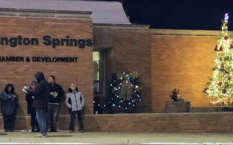 With Main Street adorned in its familiar Christmas finery, the annual tree lighting event, trimmed with songs from the community choir, highlighted the community’s holiday spirit during Holiday Spectacular.