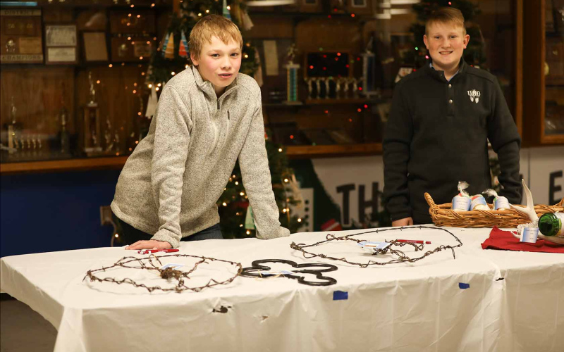 Eighth graders Hayes Christensen and Ryder Roduner sold their wares at Holly Jolly Mall.