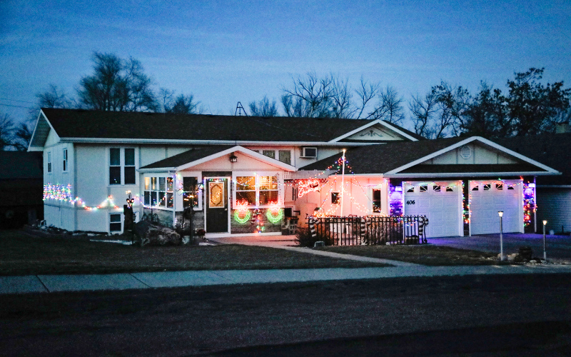 The Duke and Karen Wenzel home provides passersby a Christmas delight filled with whimsy.