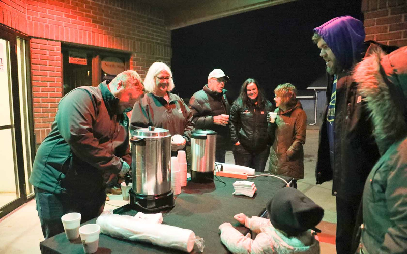 Featuring shop-and-dine local specials, area businesses honored the magic and merriment of celebrating local. American Bank &amp; Trust employees served up hot cocoa and treats.
