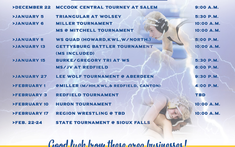Wrestling Schedule Available In This Week's Print And E-Edition
