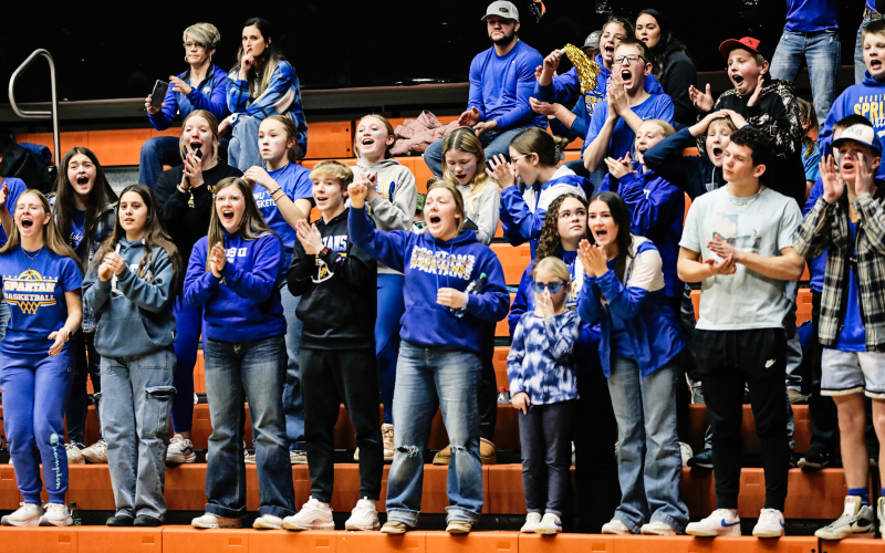 Spartans fans in the student section showed their spirit at the Huron Arena.