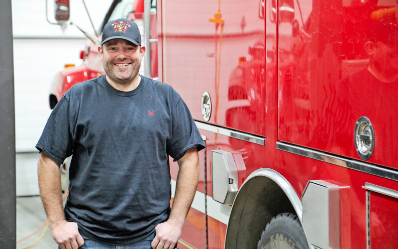 Eric Schroeder, Fire Chief of Wessington Springs Volunteer Fire Department is shown at the FIre Hall on Dakota Avenue in Wessington Springs. KRISTI HINE / TRUE DAKOTAN