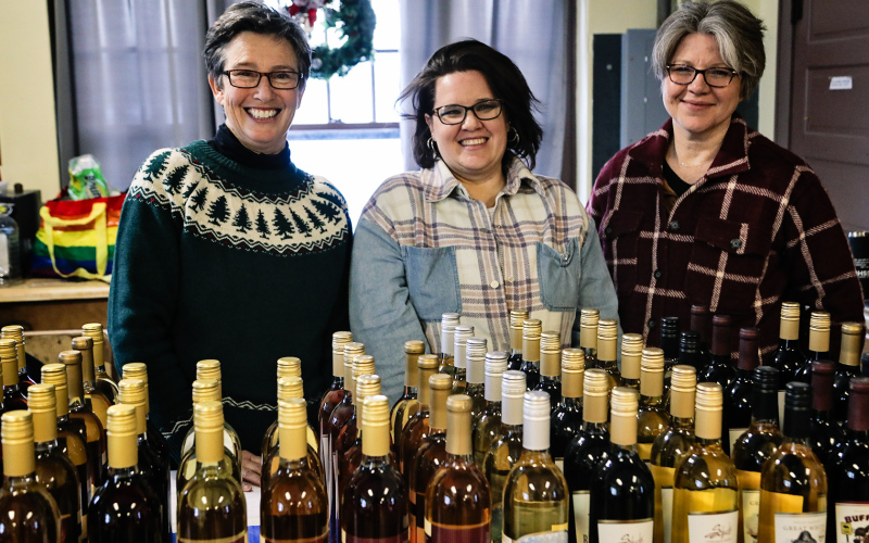 A wine tasting event was held at the Field House Sunday evening hosted by Baker’s Design and serving as a fundraiser for Winter Park Activities. Left to right are: Gwyneth Fastnacht, Laura Baker, Loree Gaikowski.