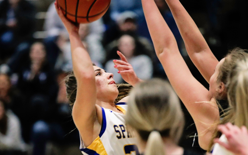 Alyssa Grohs during Region play vs. TDA at the Corn Palace in Mitchell.
