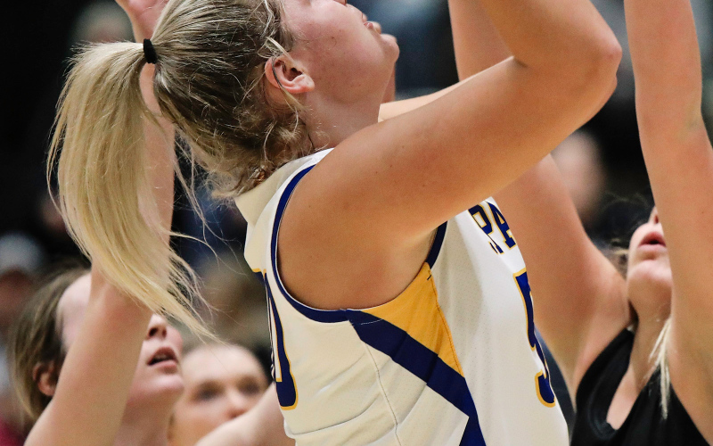 Avery Orth during Region play vs. TDA at the Corn Palace in Mitchell.