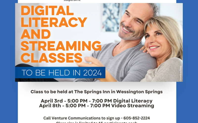 Digital Literacy and Streaming Classes To Be Held in April