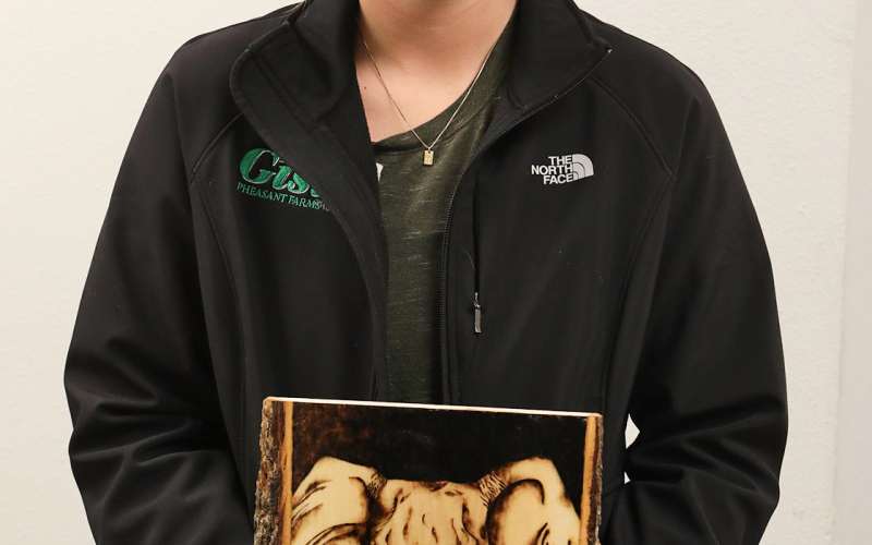 Haeleigh Mulder with “Strength,” 3rd place in Crafts division.