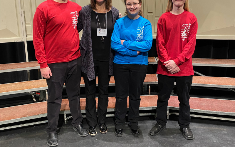 On January 20, 2024, Wessington Springs had three middle school (7-9 grade) students participate in the 2024 American Choral Directors Association Junior High Honor Choir: Brett Miller (Tenor), Felicity Ormsmith (Soprano) and Zachary Kruse (Bass).