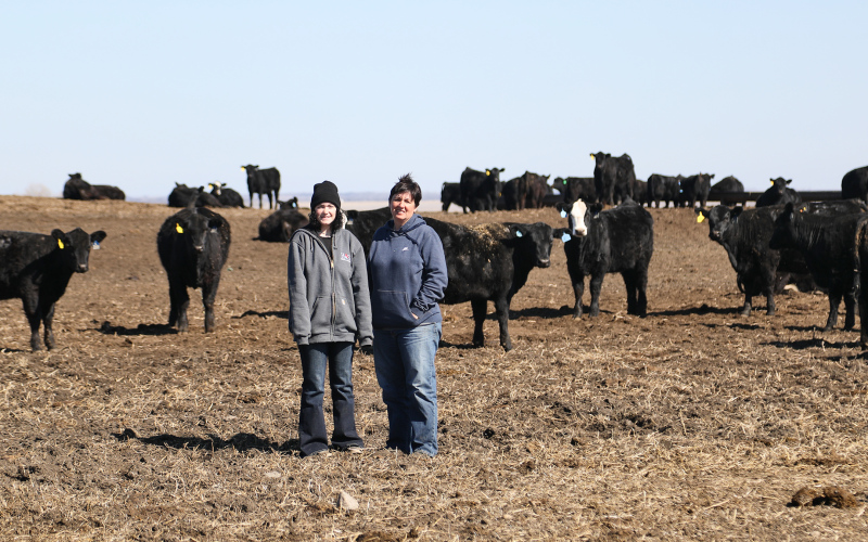 KRISTI HINE / TRUE DAKOTAN NaLea and NaLani Dunsmore shown as they prepare to sell the entire heifer crop at the 3C/NLC annual production sale March 15.