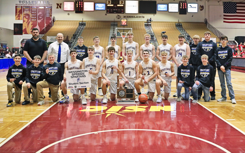 Back row: Assistant Coach Cody Hasty, Head Coach Kenny Huether, Teagan Scheel, Wesley Molnar, Sam Poncelow, Branden Flowers, Luke Larson, Blake Miller, Brett Miller, Gavin Brandenburg, Grady Gran, Ranick Fjerstad. Front row: Keaton Hasty, River Huether, Chaz Larson, Karter Mebius, Colby Flowers, Ryder Michalek, Blake Larson, Brock Krueger, Parker Graff, Tucker Thompson, Tregen Jensen.