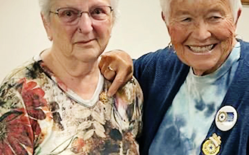 Verla Barber is shown with South Dakota American Legion Auxiliary (ALA) Willman-Fee Unit 14 President Judy Winegar at her pinning ceremony for Member of the Year.  PHOTOS COURTESY CONNIE MCLAUGHLIN