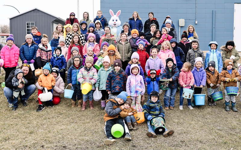Just as the Annual Easter Egg Hunt is a beloved community tradition, the group photo taken for the True Dakotan before kids scamper off in search of eggs is a custom that goes back many decades. Jerauld 4-Hers hid 1000 in the Wessington Springs City Park Saturday morning.