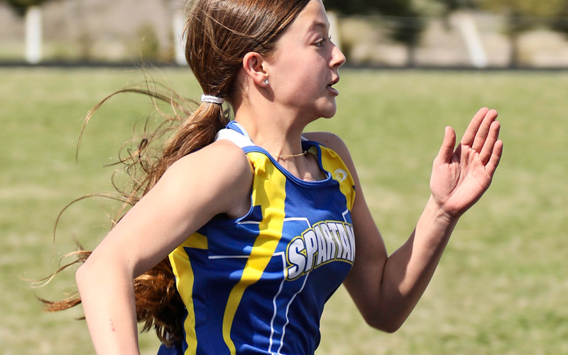 The Spartans hosted a junior high track and field meet on Monday, April 15. Brooke Mohling is pictured.