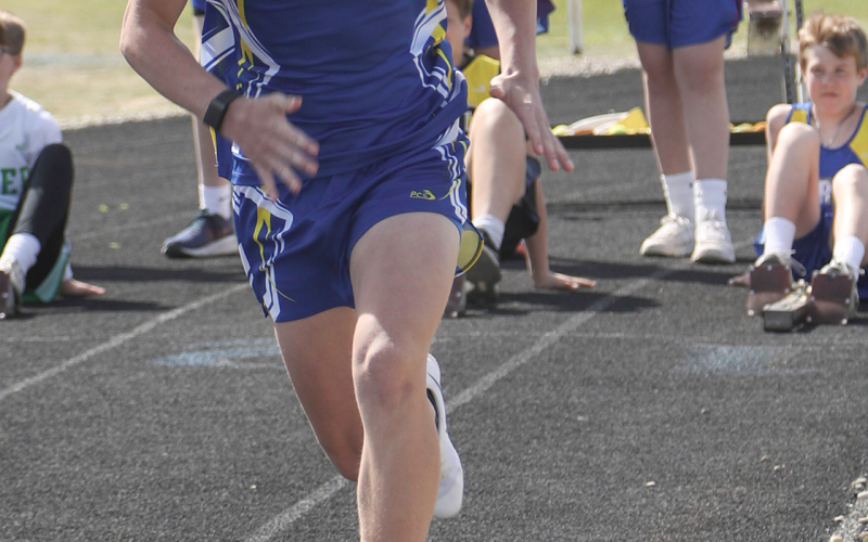 The Spartans hosted a junior high track and field meet on Monday, April 15. Will Grohs is pictured.