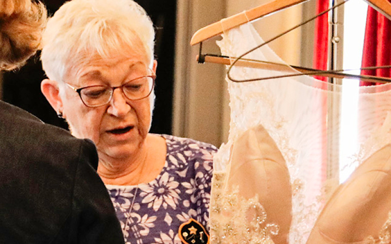 Pam Hainy did on-site alterations for girls purchasing a prom dress.