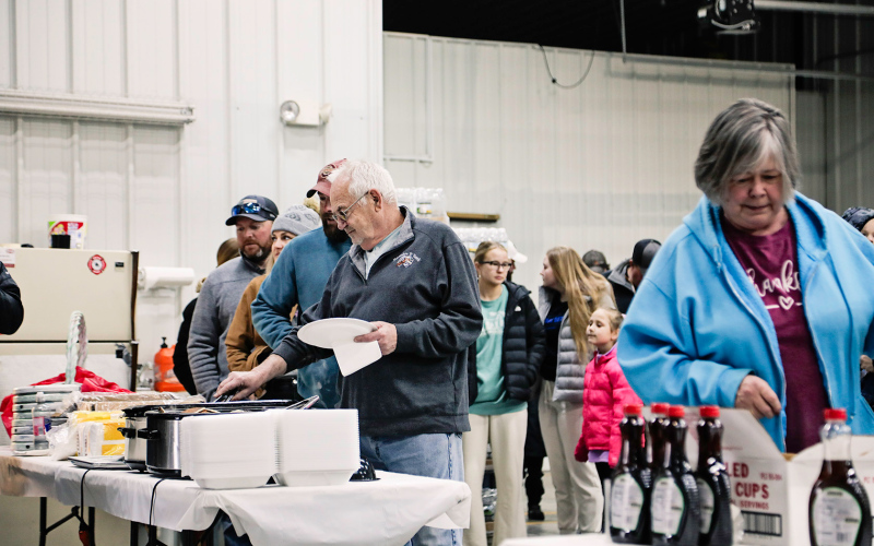 Wessington Springs Volunteer Fire Fighters served hundreds of locals and visitors a hearty breakfast of sausage and hot-off-the-griddle pancakes at their annual fundraiser “Pancakes for the Easter Bunny” last Saturday.