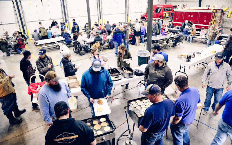 Wessington Springs Volunteer Fire Fighters served hundreds of locals and visitors a hearty breakfast of sausage and hot-off-the-griddle pancakes at their annual fundraiser “Pancakes for the Easter Bunny” last Saturday.
