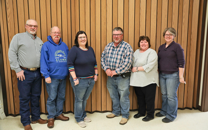 KRISTI HINE / TRUE DAKOTAN Members of the Wessington Springs Area Chamber and Development are shown at their annual meeting, left to right: Phil Wipf, Darrell Deneke, Katie Jackson, Pat Fastnacht, Mette Ness and Loree Gaikowski.