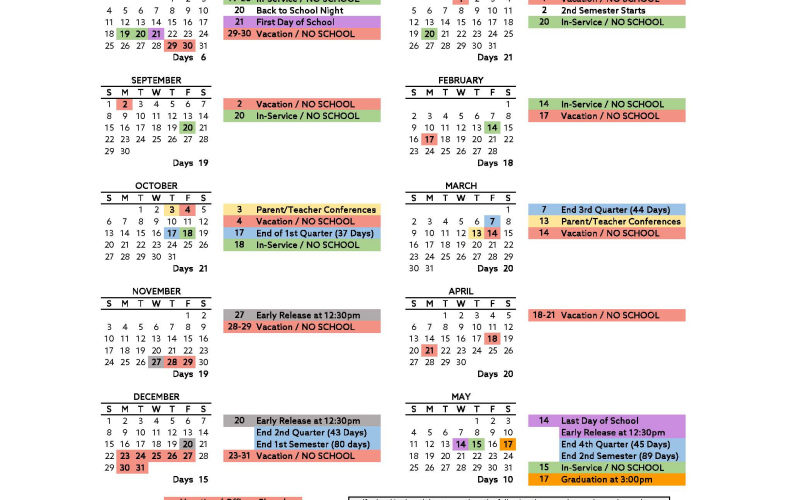 Board Approves 2024-25 School Calendar Minus Early Friday Release