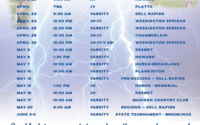 WSHS Golf Schedule
