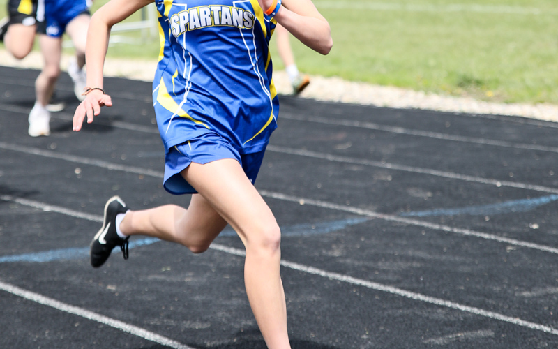 Shown during junior high track and field action at home last week is Brooke Mohling.