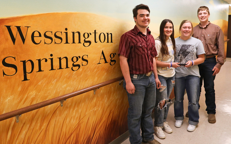 Shown left to right are members of the Wessington Springs FFA Land Judging Team, Carter Gaikowski, Remie Roduner, Ella Fagerhaug and Max Klein.