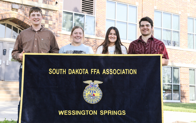 Shown left to right are members of the Wessington Springs FFA Land Judging Team, Carter Gaikowski, Remie Roduner, Ella Fagerhaug and Max Klein.