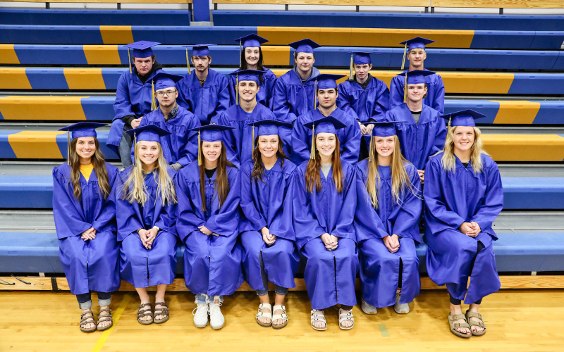 Members of the class are, back row, left to right: Garett Anson, Udell Barber, Carissa Scheel, Maverick Jones, Kordell Schafer, Blake Larson. Center row, left to right: Troy Fastnacht, Brock Krueger, Carter Gaikowski, Wynand Bothma. Front row, left to right: Alyssa Grohs, Raylee Fagerhaug, Hannah Heezen, Haeleigh Mulder, Caroline Witte, Abigail Kolousek and Avery Orth.  