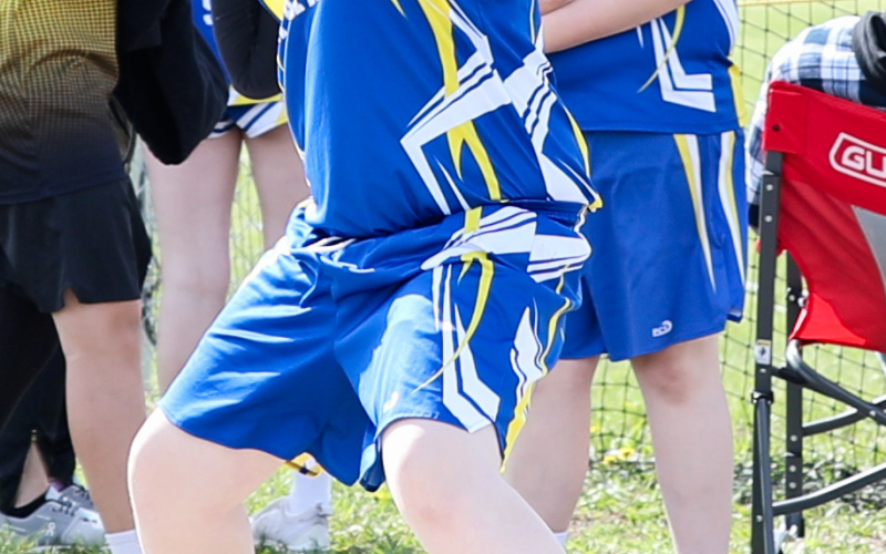 Shown during junior high track and field action at home last week is Micah Orth.