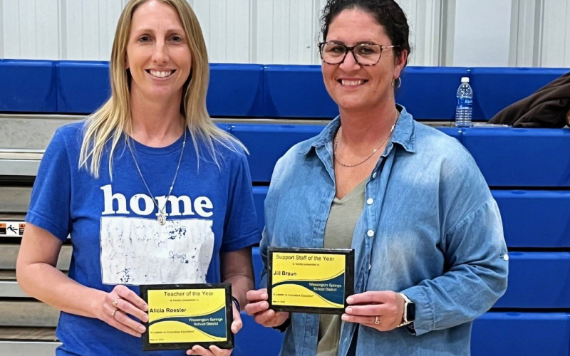 Pictured left to right are Teacher of the Year, Alicia Roesler and Support Staff of the Year Jill Braun.