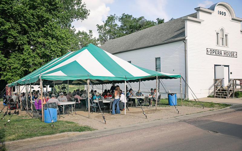 The first-ever Branding Party and Brisket Feed held Saturday served 250 people and raised $20,000 for the Kyle Evans Western Heritage Center project.