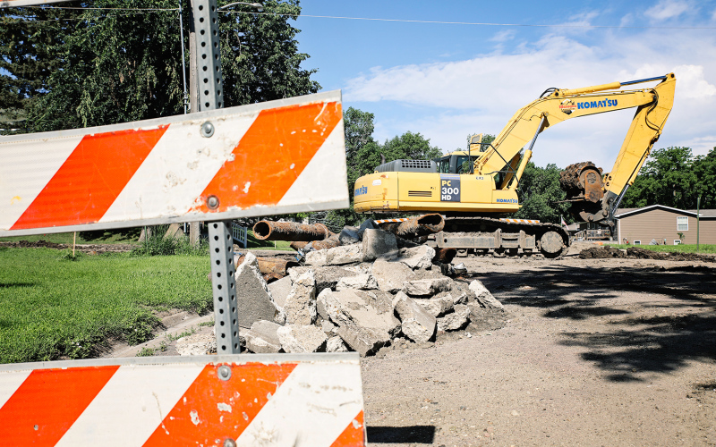 On track for completion the first week of August, the College Avenue infrastructure project is chugging right along with sanitary sewer and low-pressure water main complete. Up next, the street crew will arrive on scene with curb and gutter preparations on the schedule.
