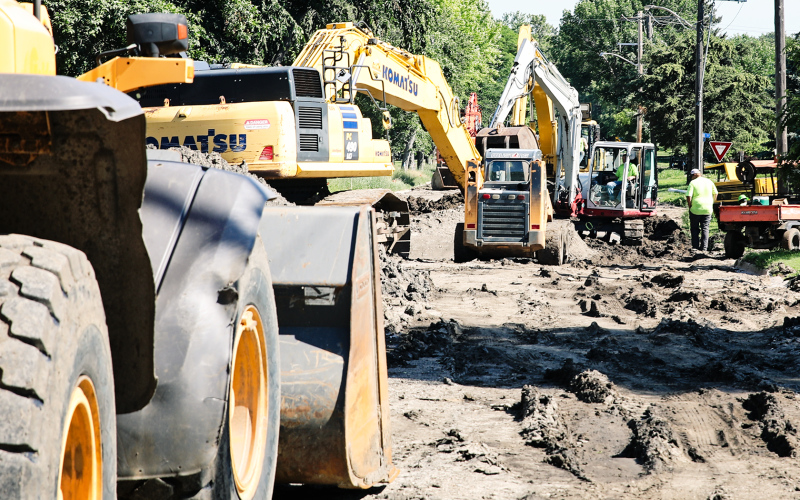 On track for completion the first week of August, the College Avenue infrastructure project is chugging right along with sanitary sewer and low-pressure water main complete. Up next, the street crew will arrive on scene with curb and gutter preparations on the schedule.
